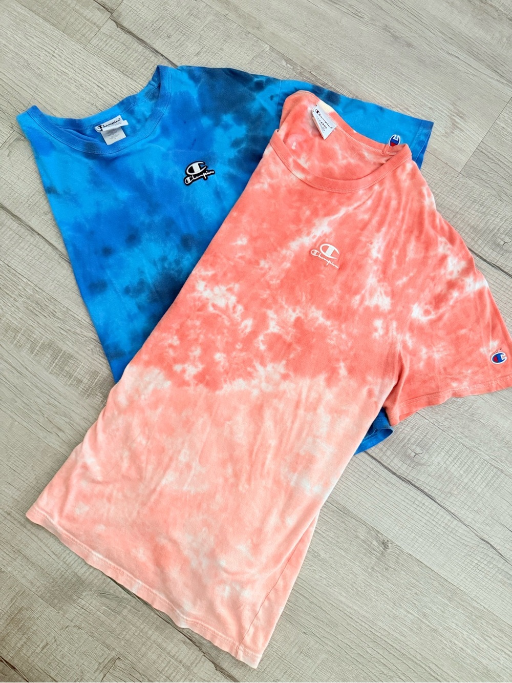 Champion Tie-Dye Tee Set - Coral & Blue